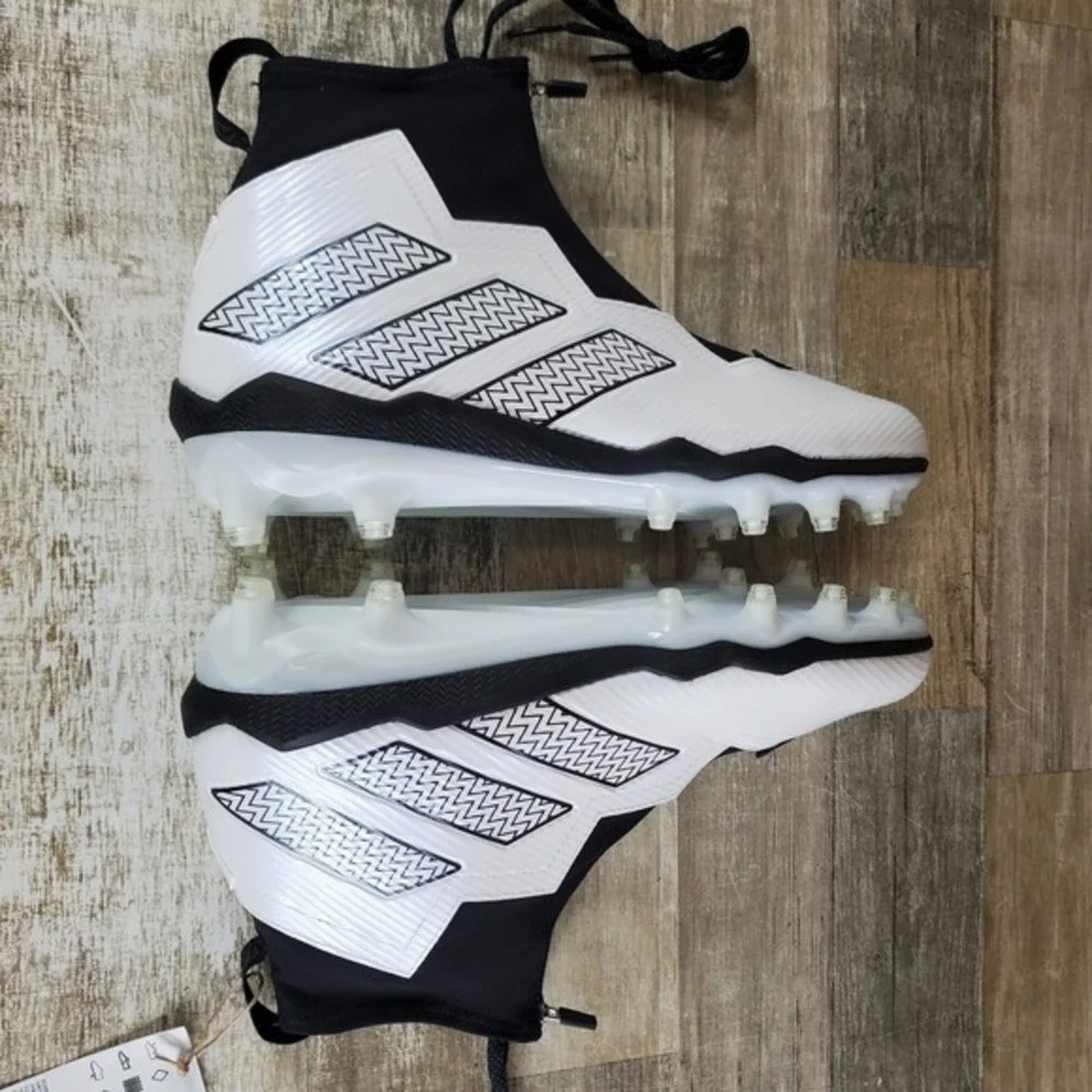 Adidas Nasty Ultra Mens Shoe Sz 11.5 White Black Mid Top Lace-Up Football Cleats